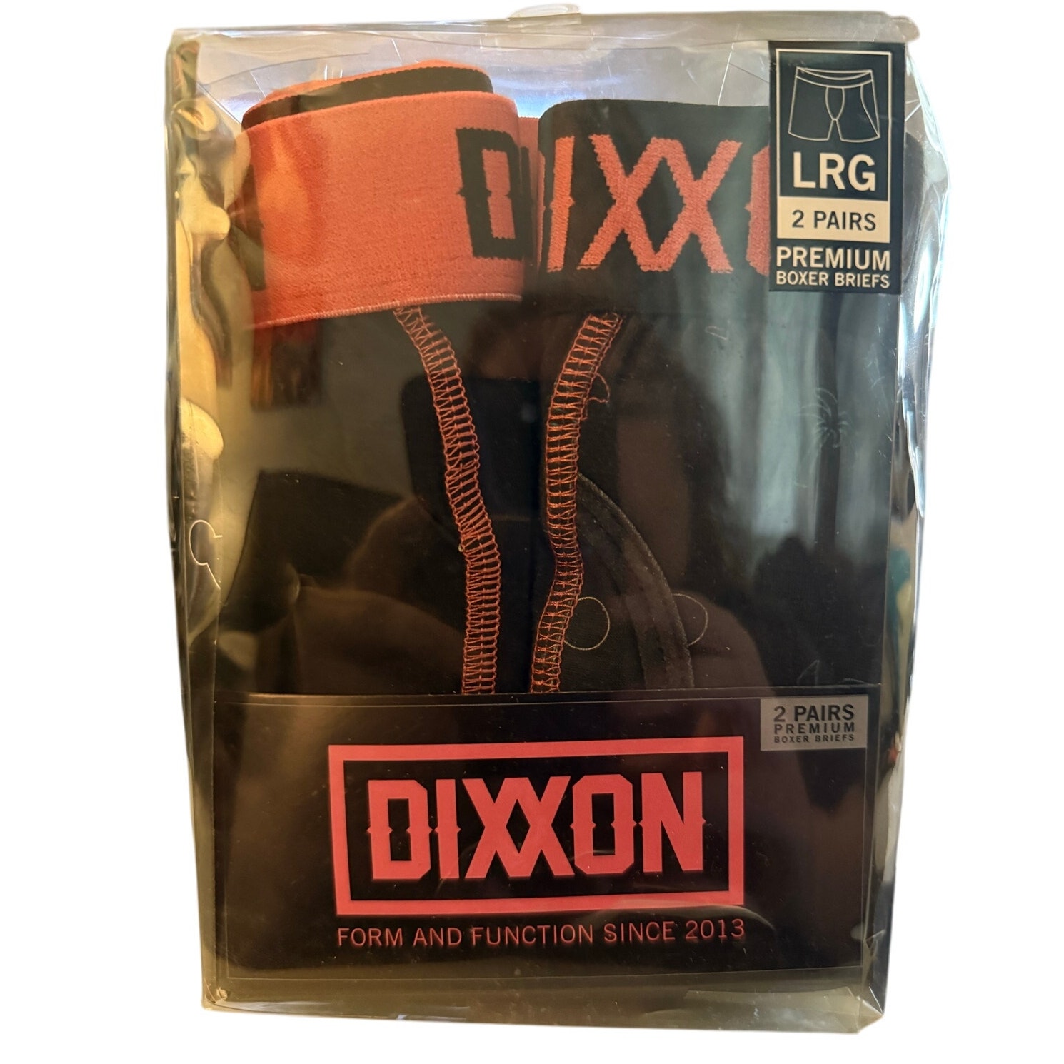 Dixxon Premium Boxer Briefs, Two-Pack, Size Large, Tropical Print, Nwt